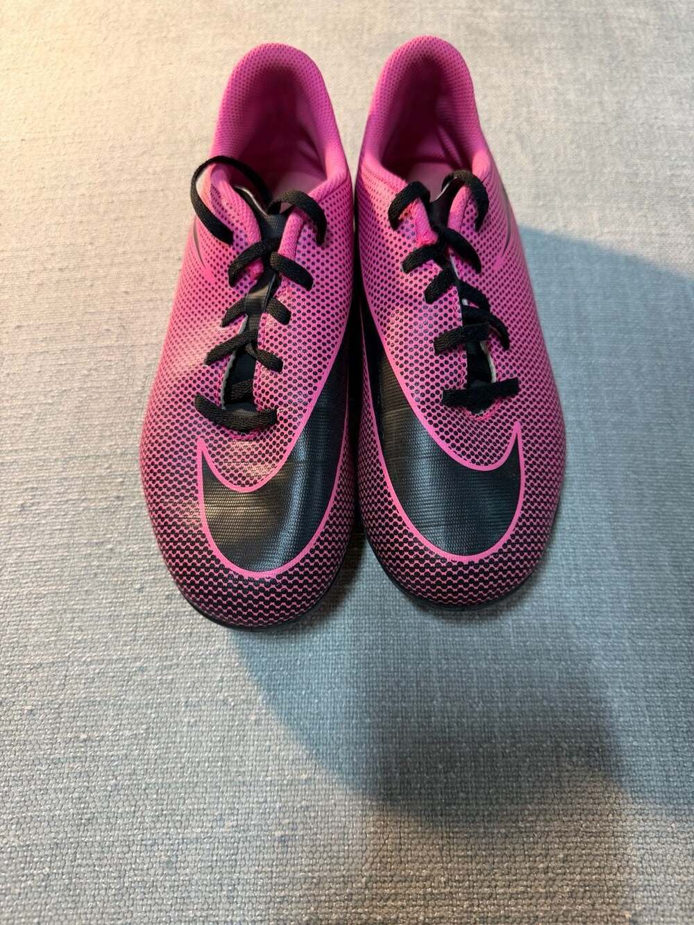 Nike JR Bravata II FG Pink and Black Youth Soccer Cleats 844442-600